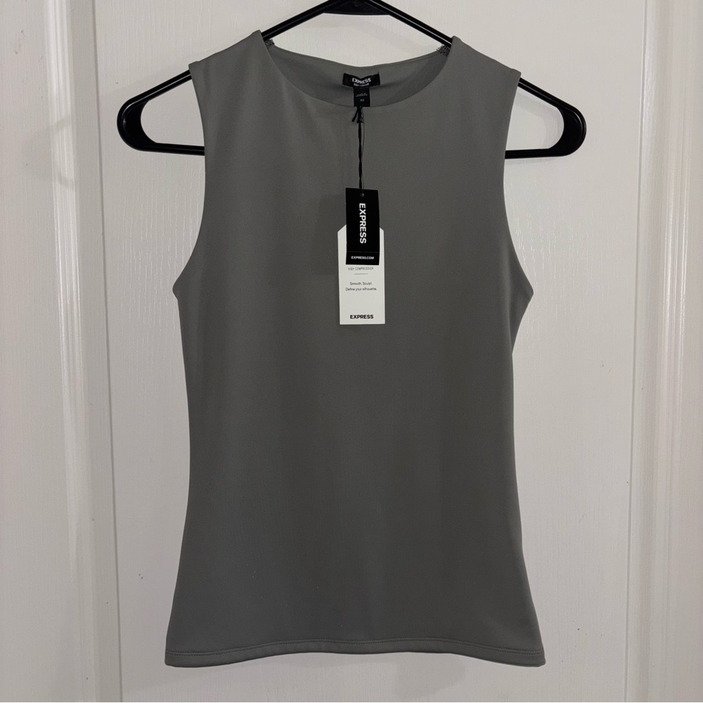 Express Gray Sleeveless Tank Top